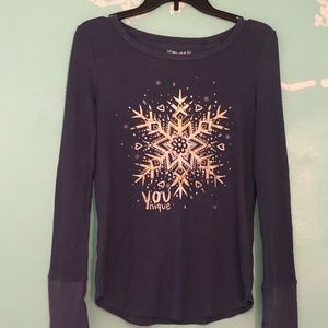 Mudd You/nique Snowflake Pajama Top